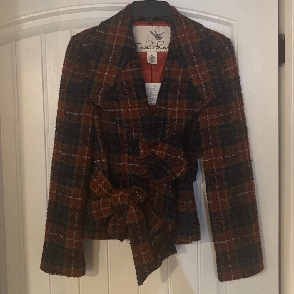 Tahari ASL Multicolor Tweed Jacket with Belt size 6 NWT  Anthropologie